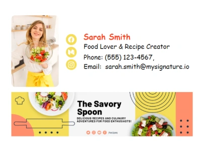 Food blogger email signature examples