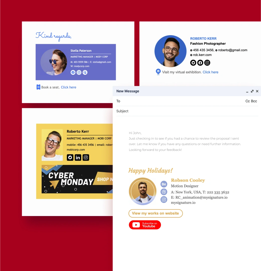 Check Gmail email signature templates for inspiration