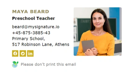 Elementary teacher email signature templates