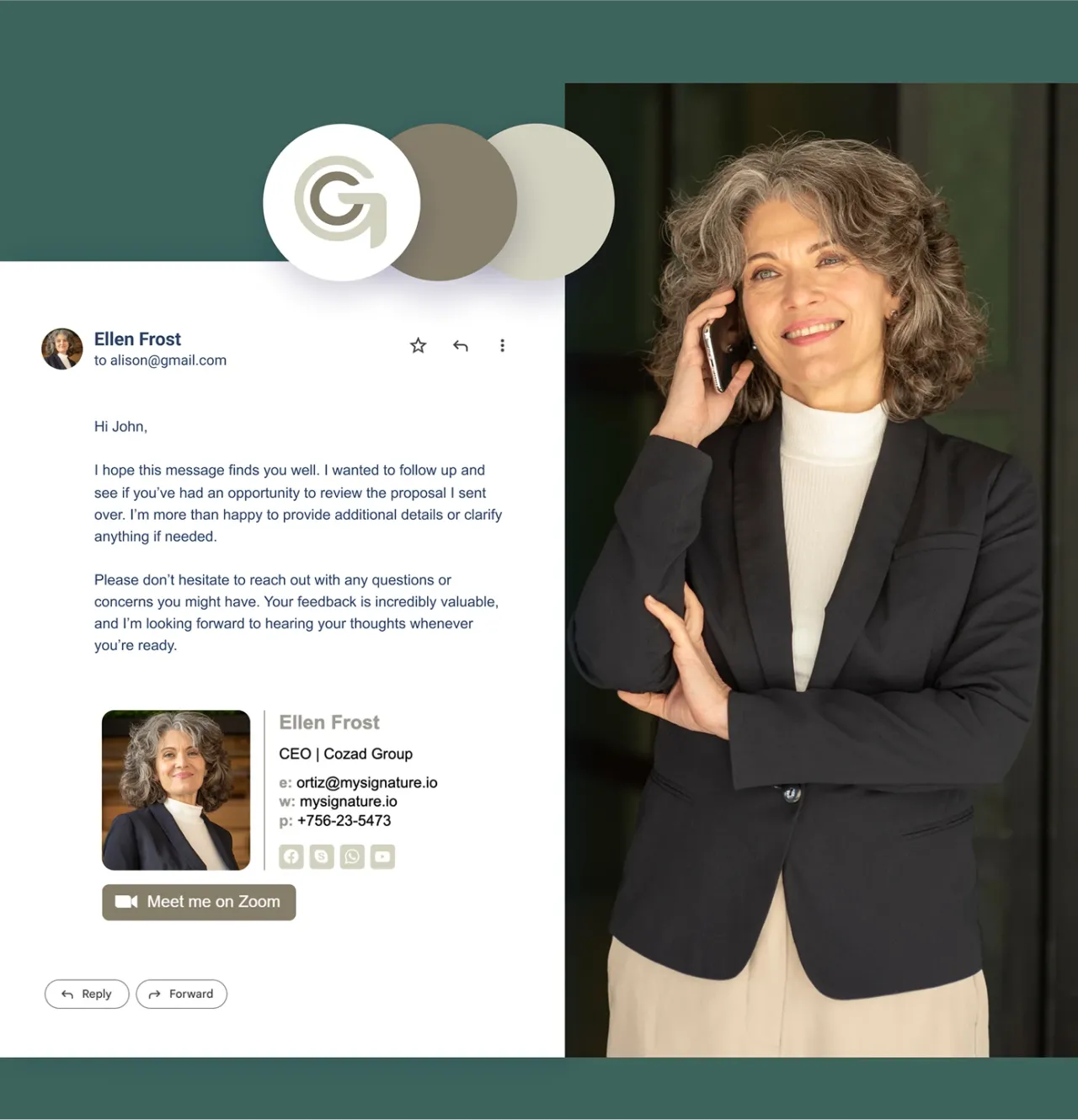 Proper way to make email signature for CEO