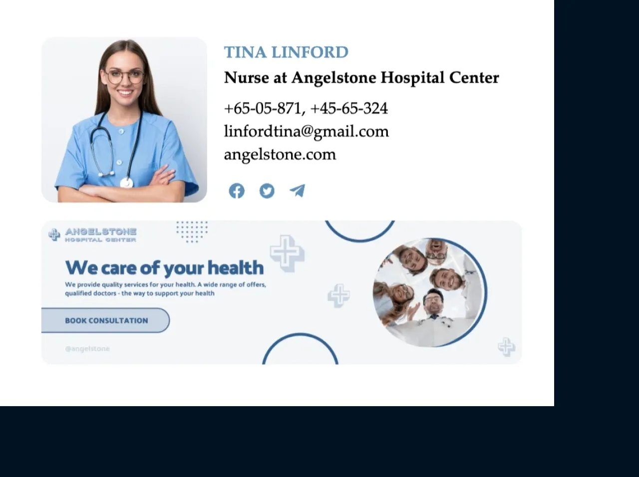 Design a new email signature for a nurse