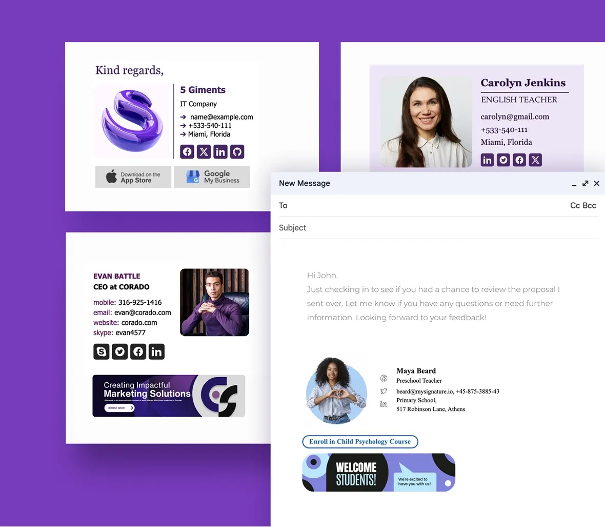 20 Personal Email Signature Examples, Design Tips