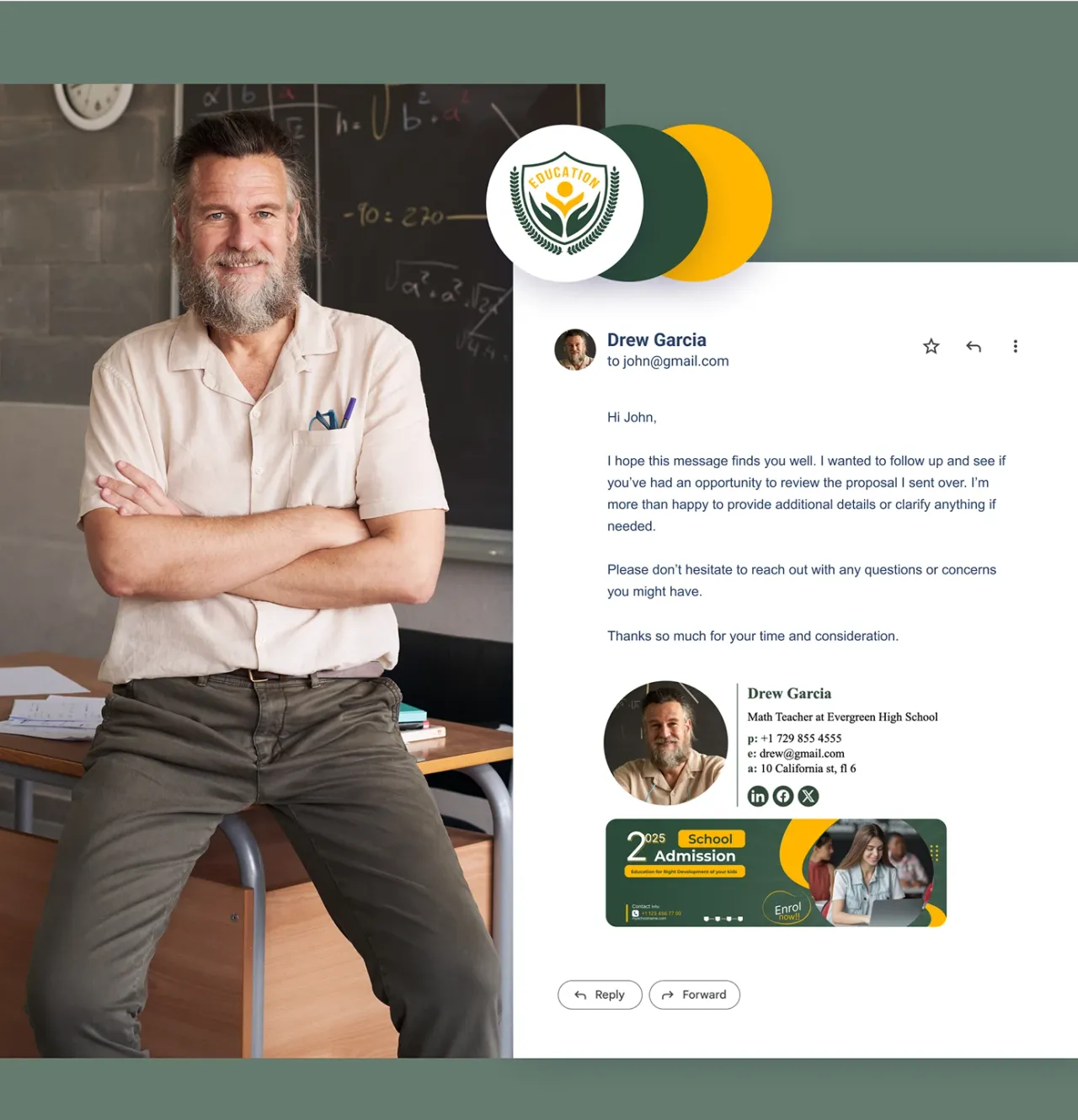 Example of email signature for teachers