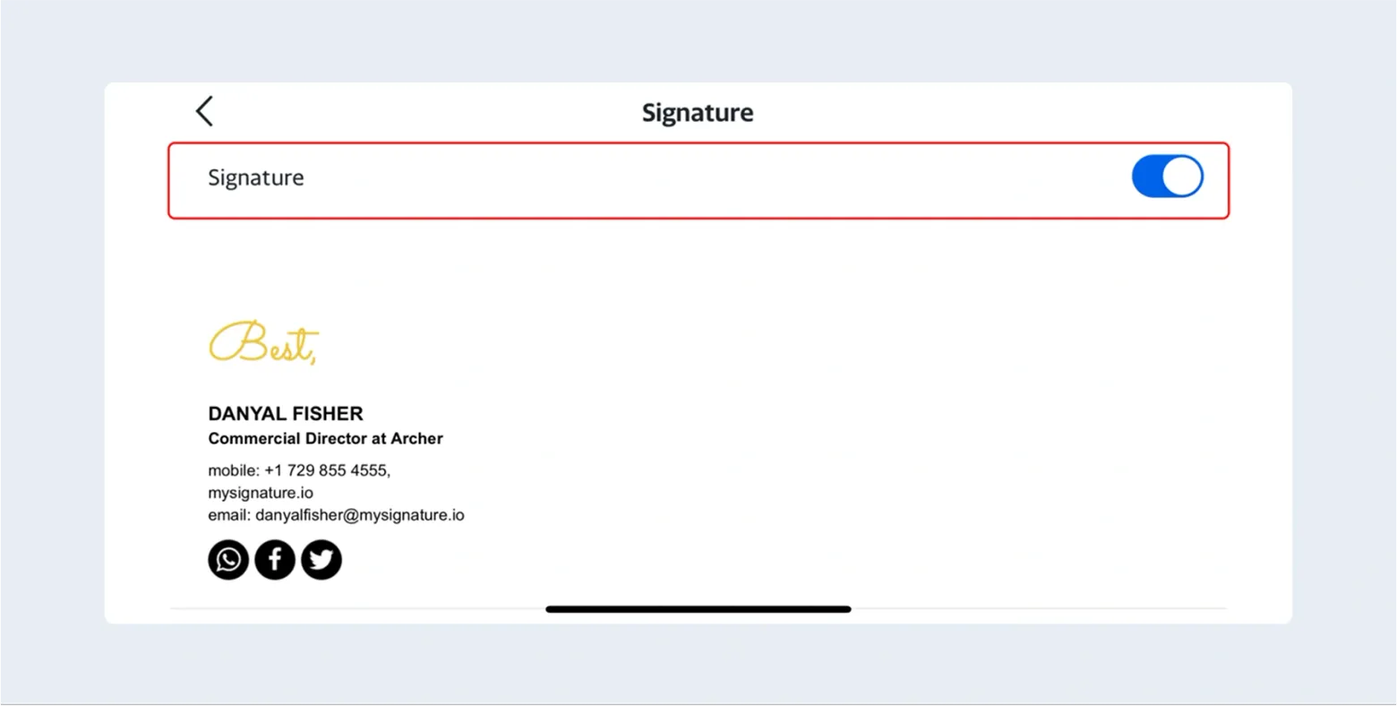 Enter your desired signature text in the provided box.