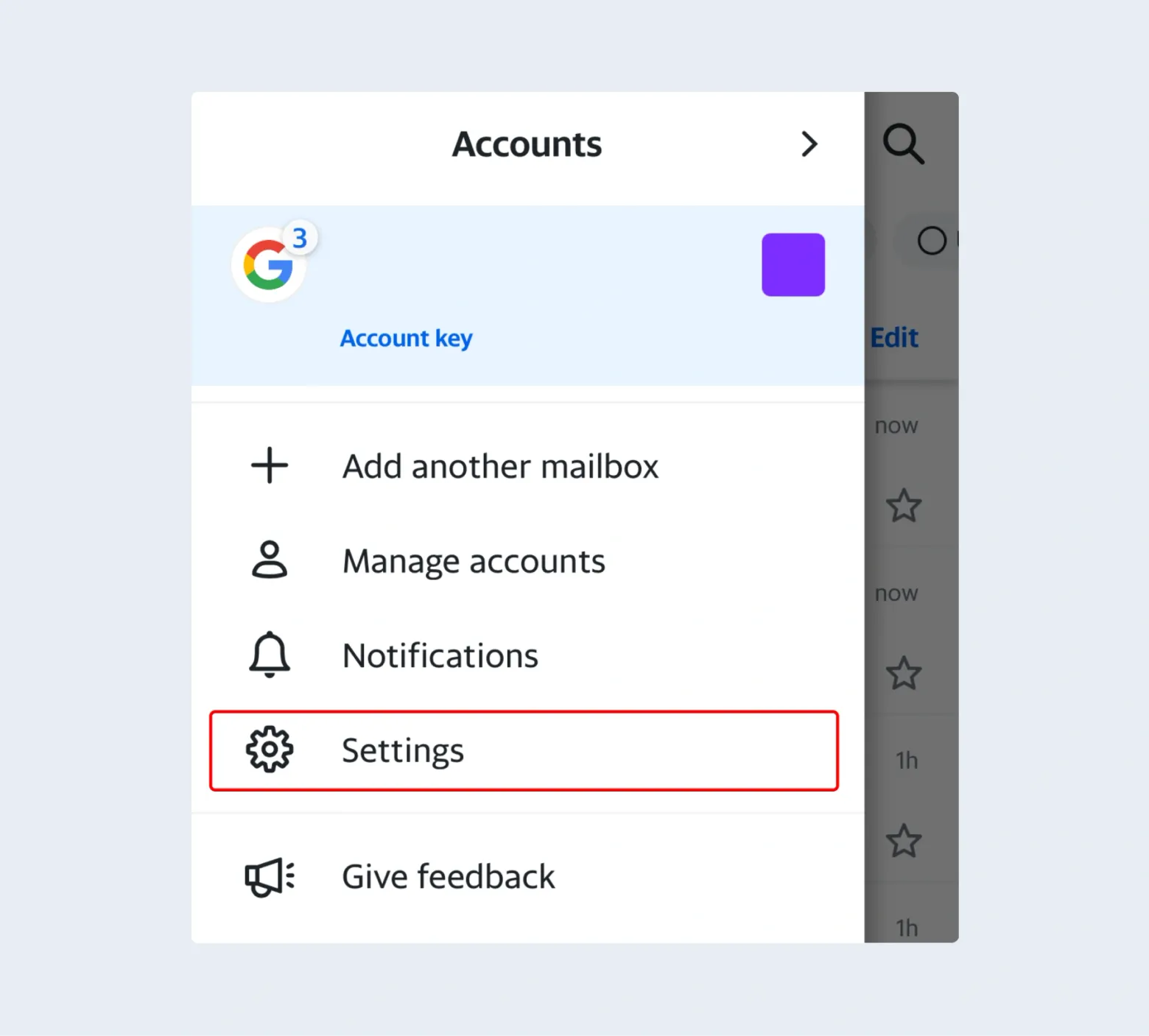 Tap on the “Y” icon in the upper left corner, then go to “Settings.”