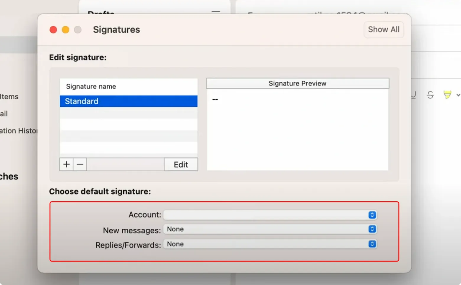 Set up an email signature in Calendar invites in Outlook for Mac