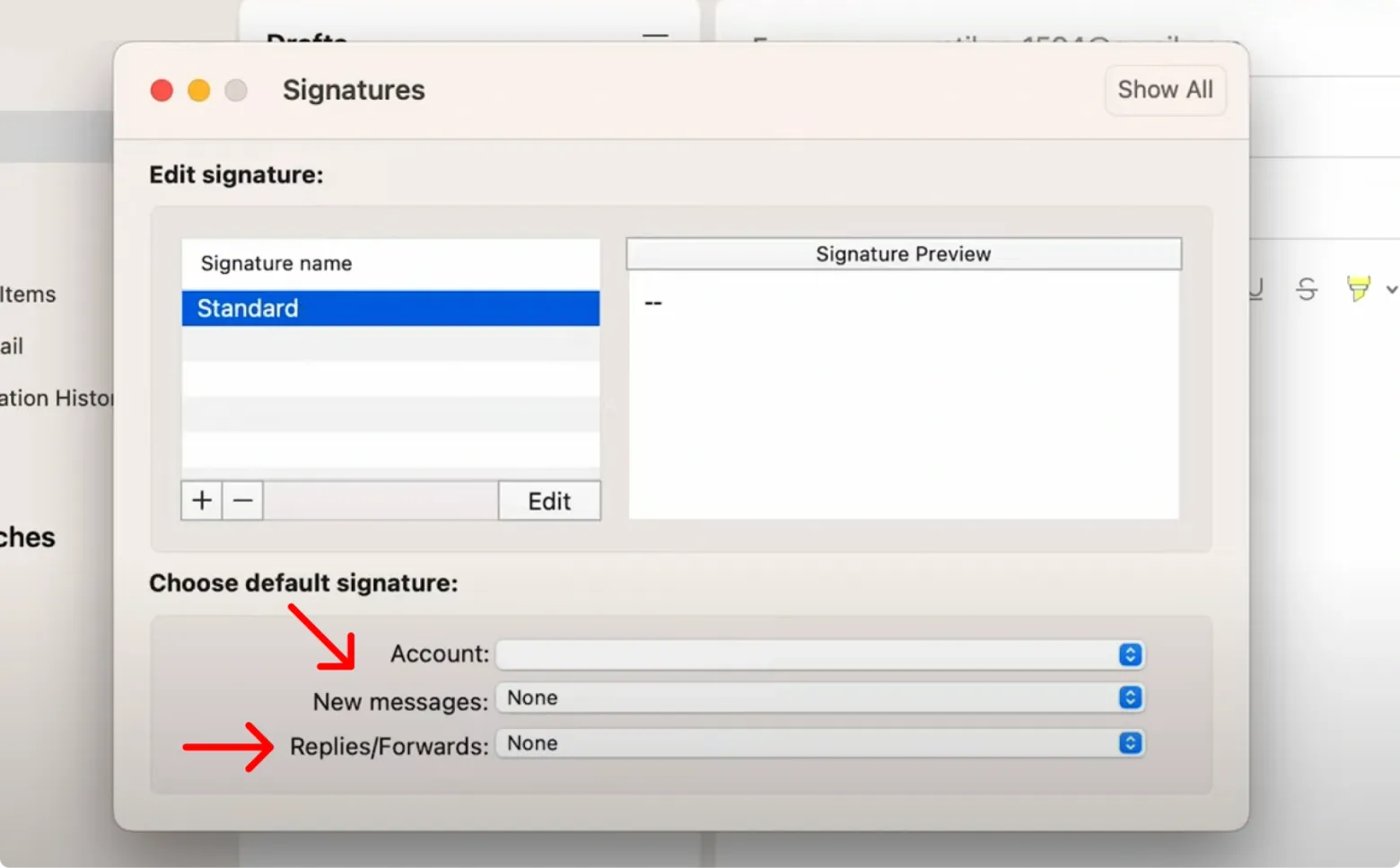 Add a signature automatically to all messages in Outlook for Mac