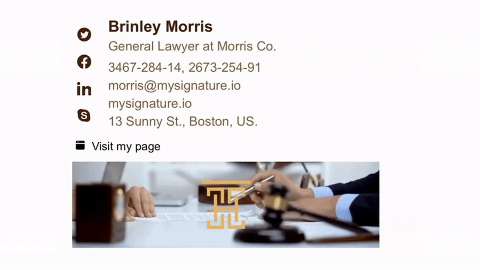 Examples of email signatures with GIFs