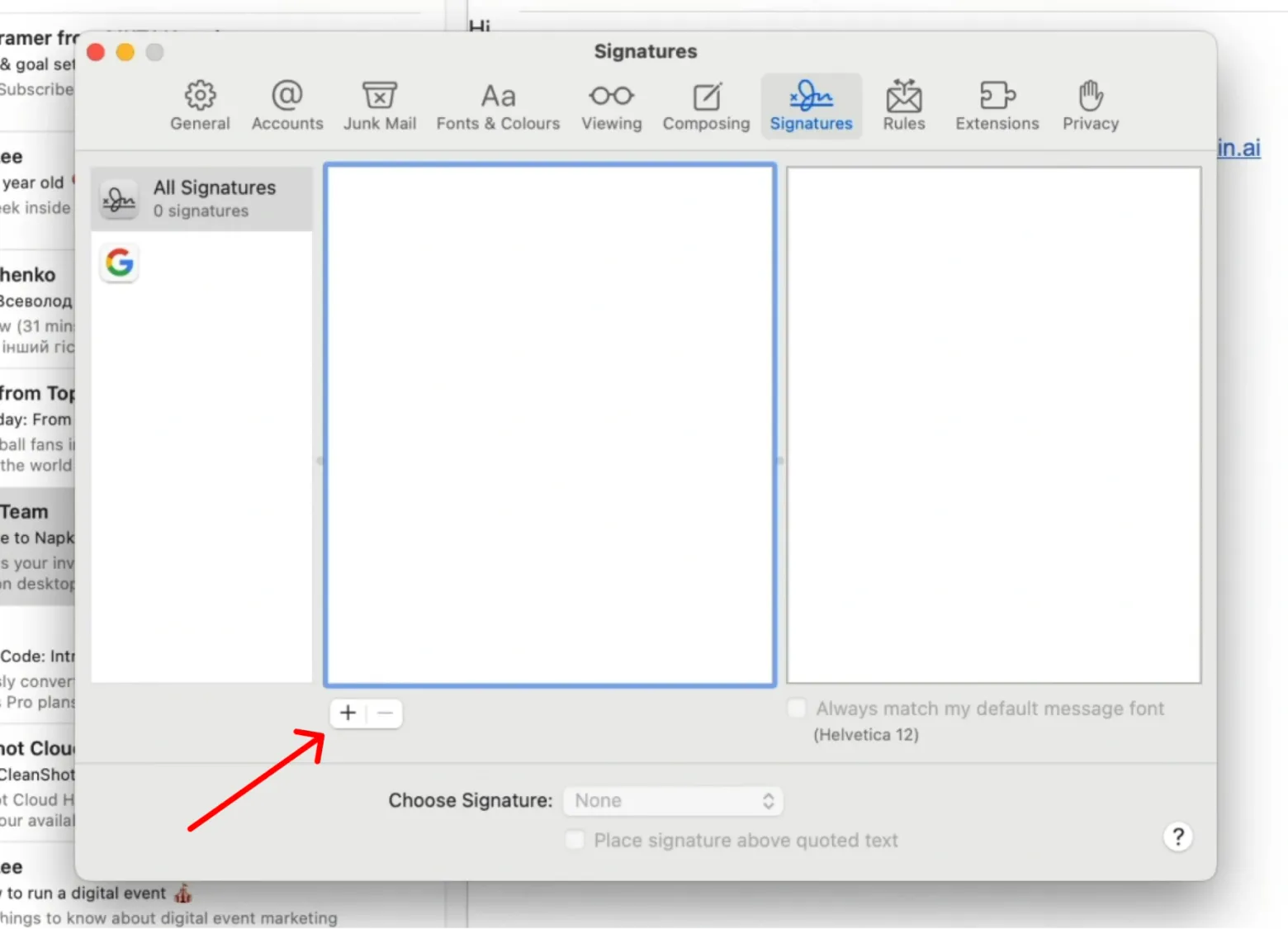 Step 5: Create a new mail signature