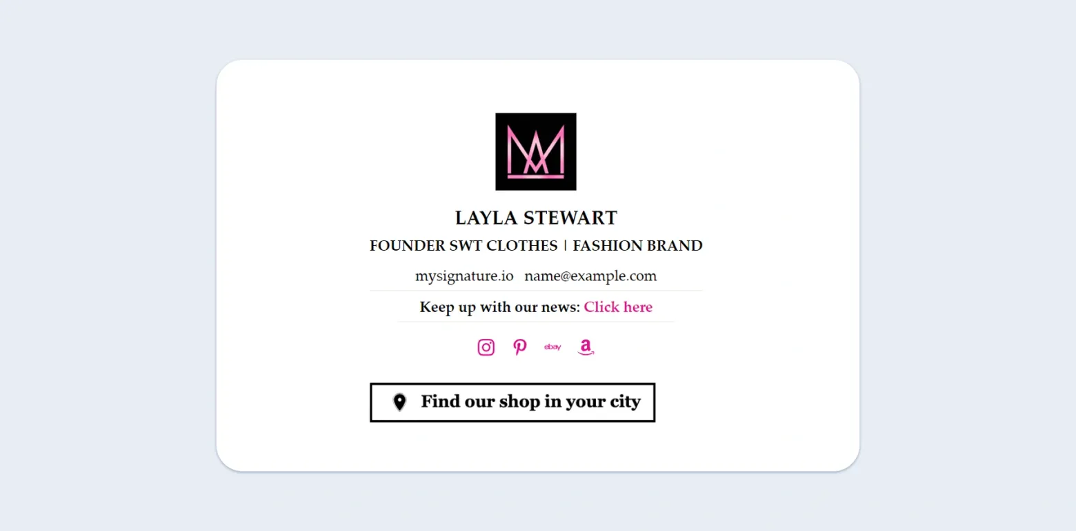 Examples of email signatures with GIFs