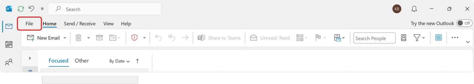 Navigate to the File menu in the top left corner of the window.