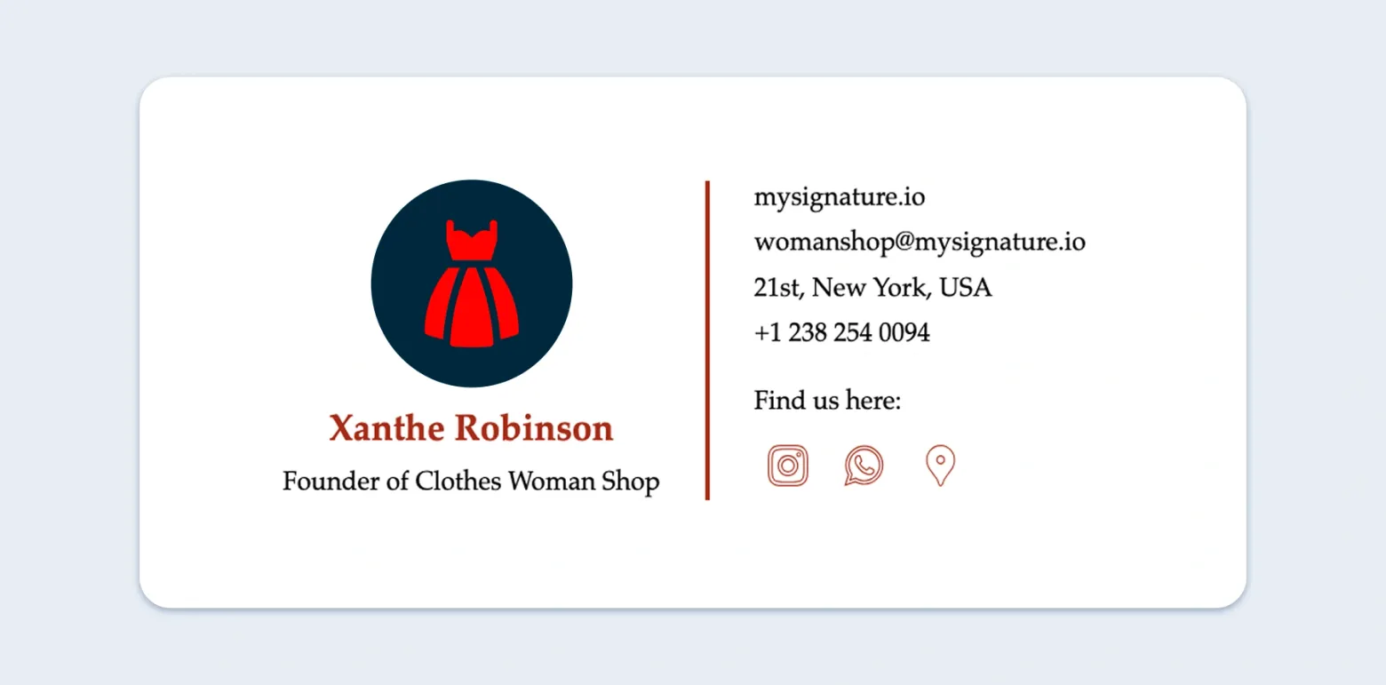 Examples of Outlook email signatures