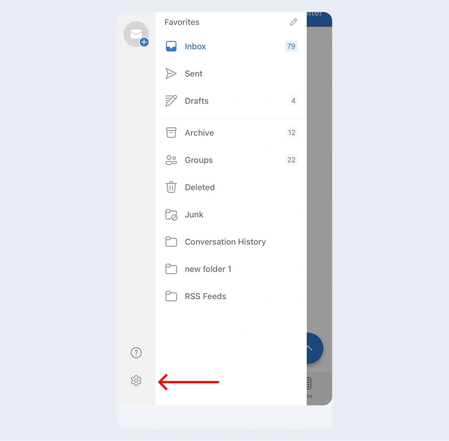 Tap the gear icon to access Settings.