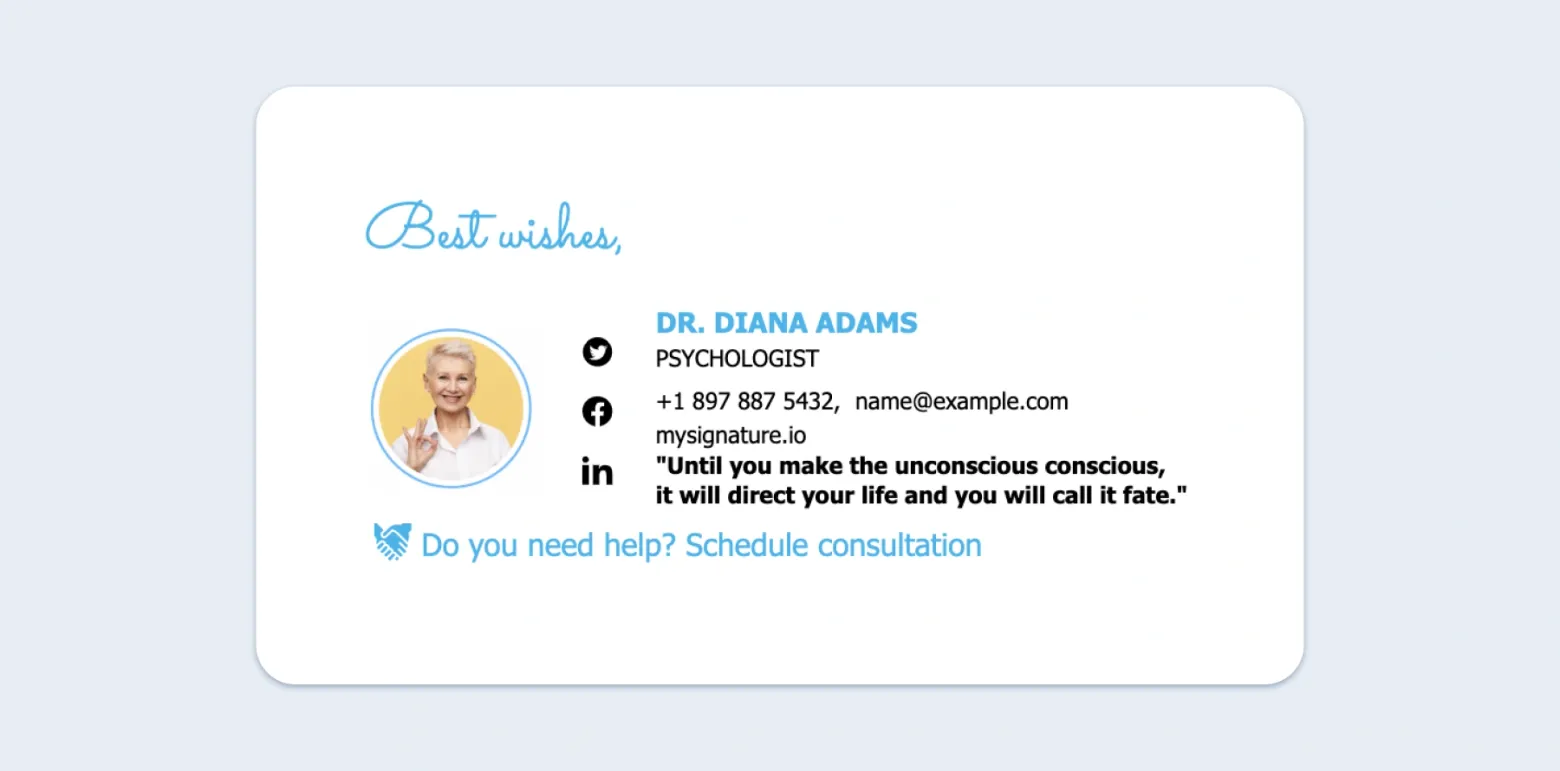 Examples of email signatures with quotes