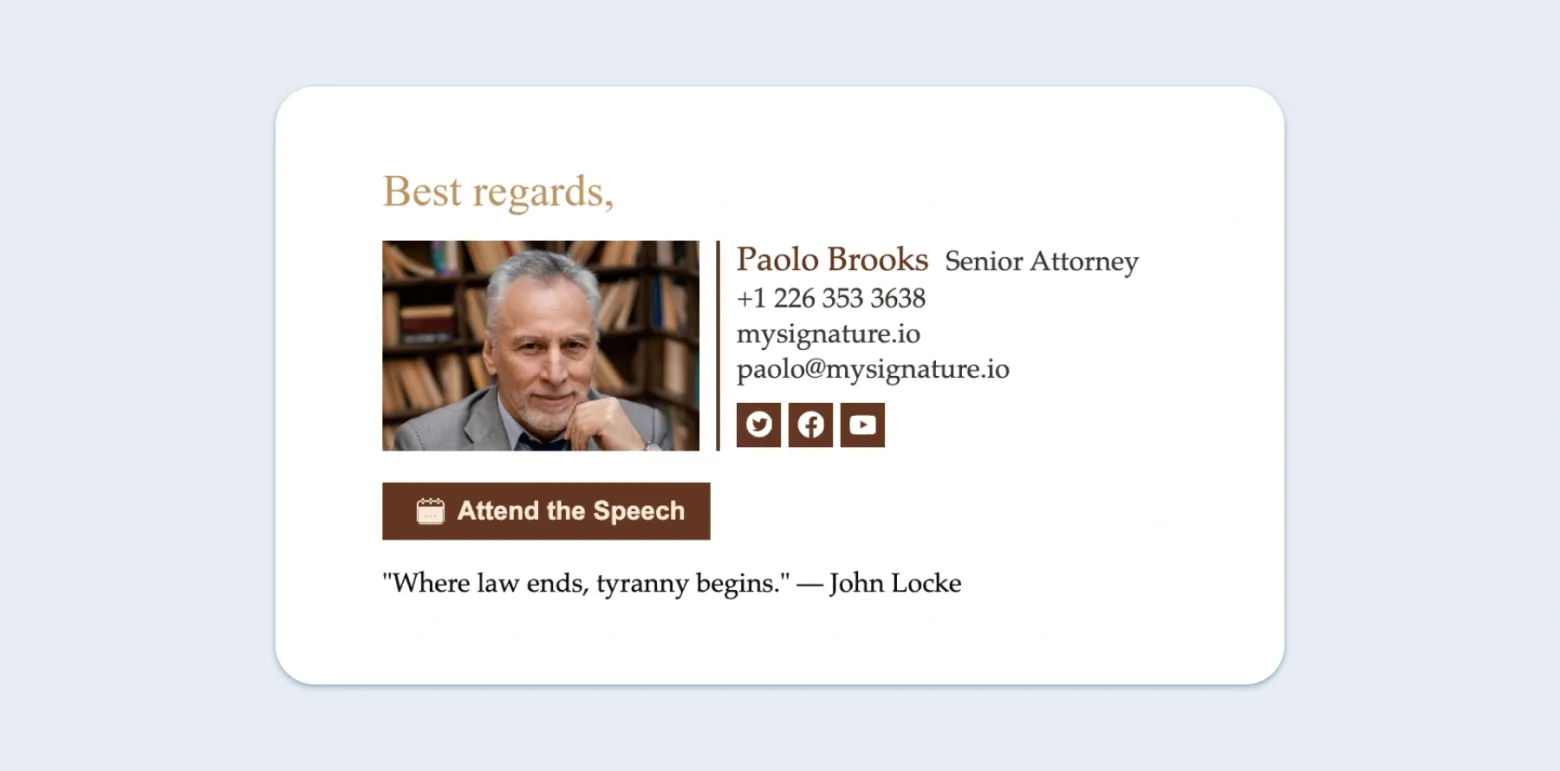 Examples of email signatures with quotes