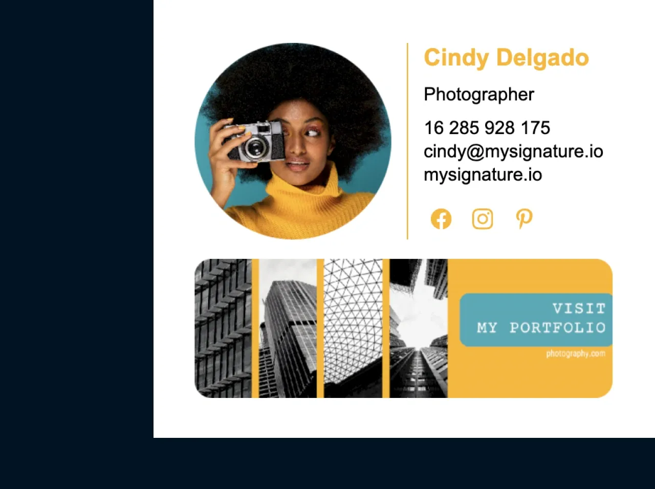Create a photographer email signature in 5 minutes or less