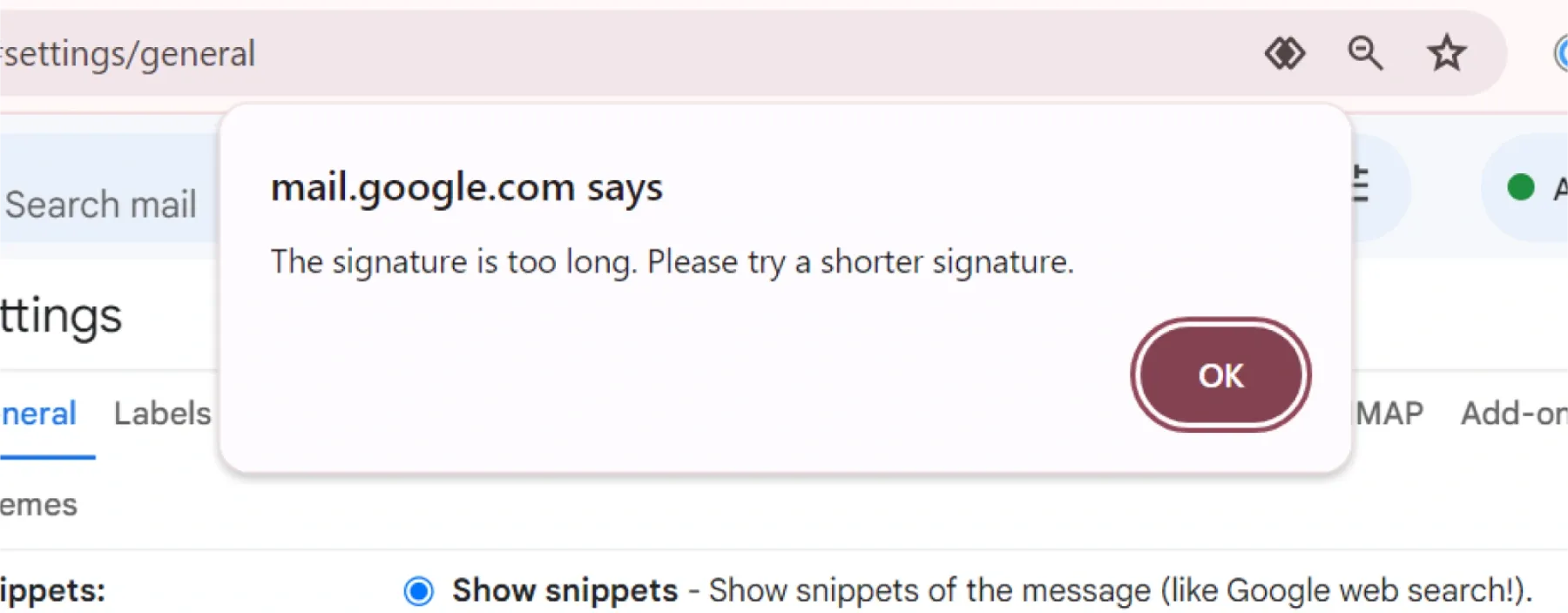 Character limit for Gmail email signatures