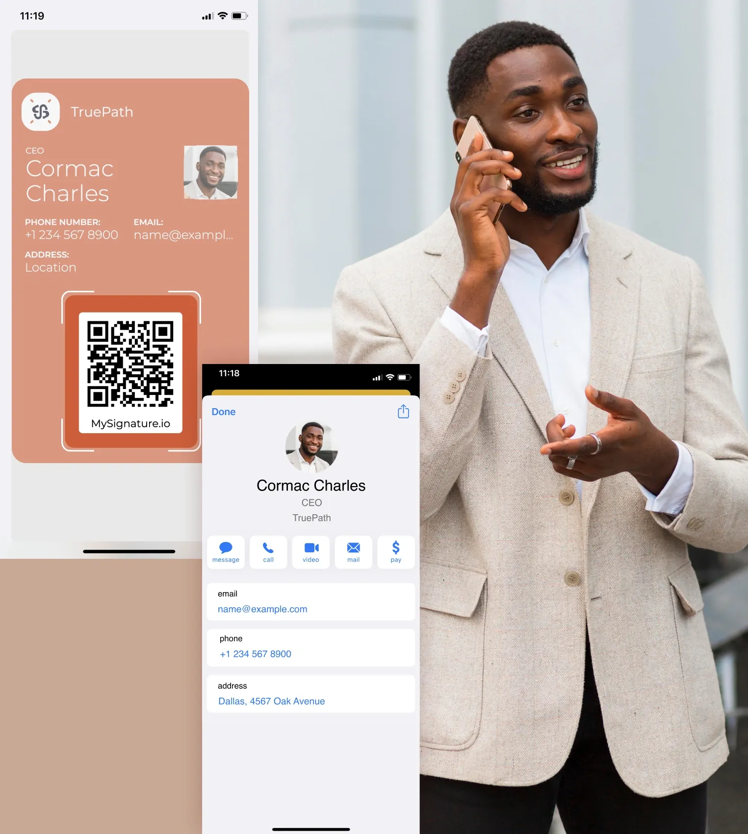 Easily share your contact without carrying business cards