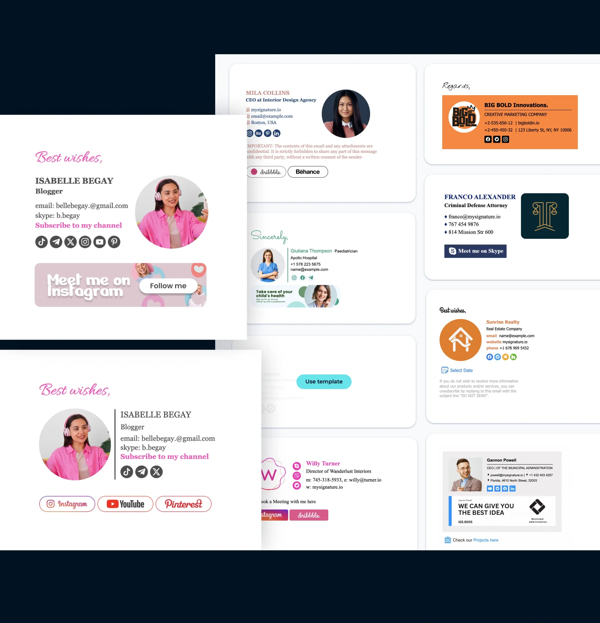 Convenient professional email signature templates