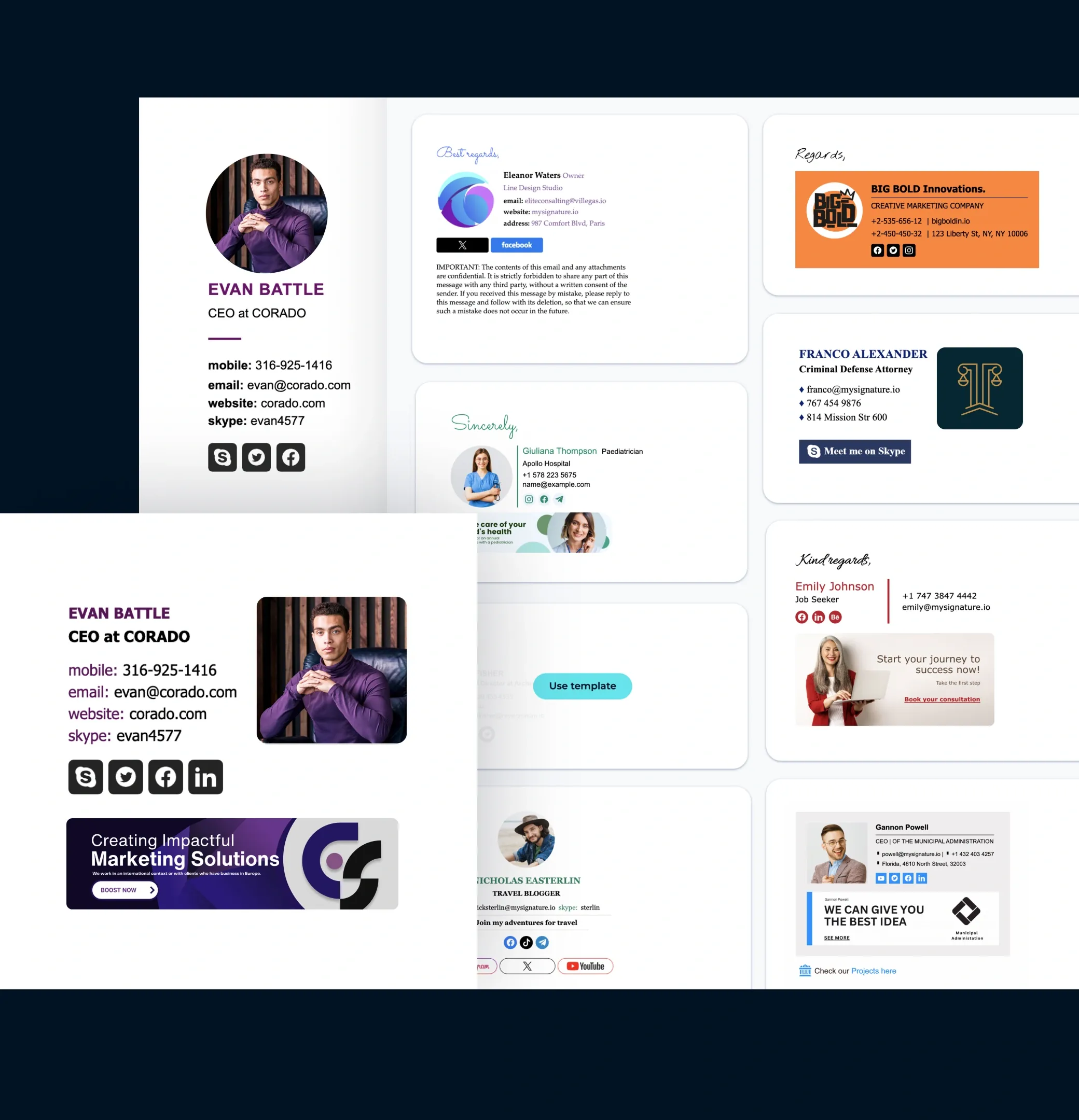 Convenient professional email signature templates