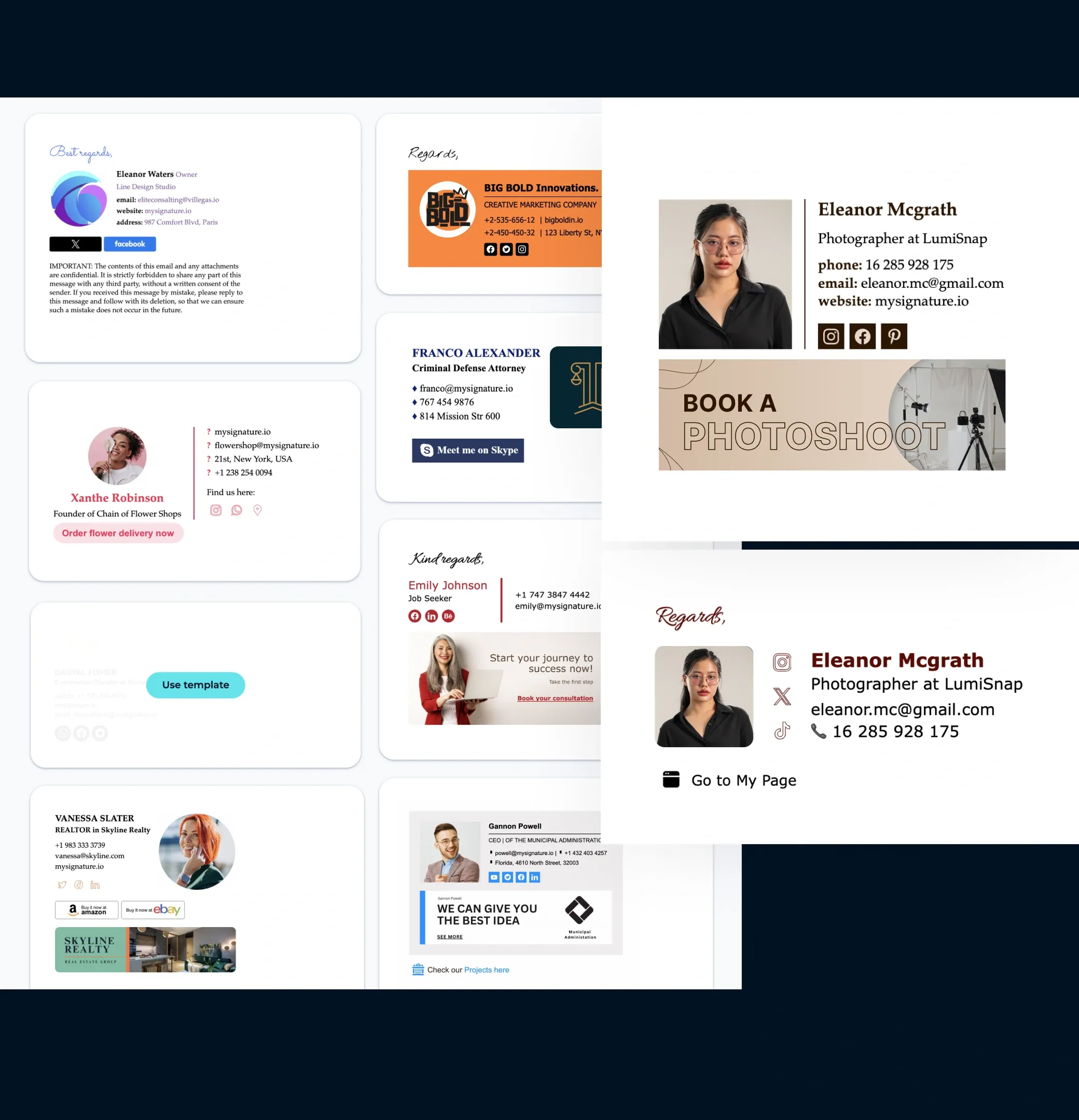 Convenient professional email signature templates