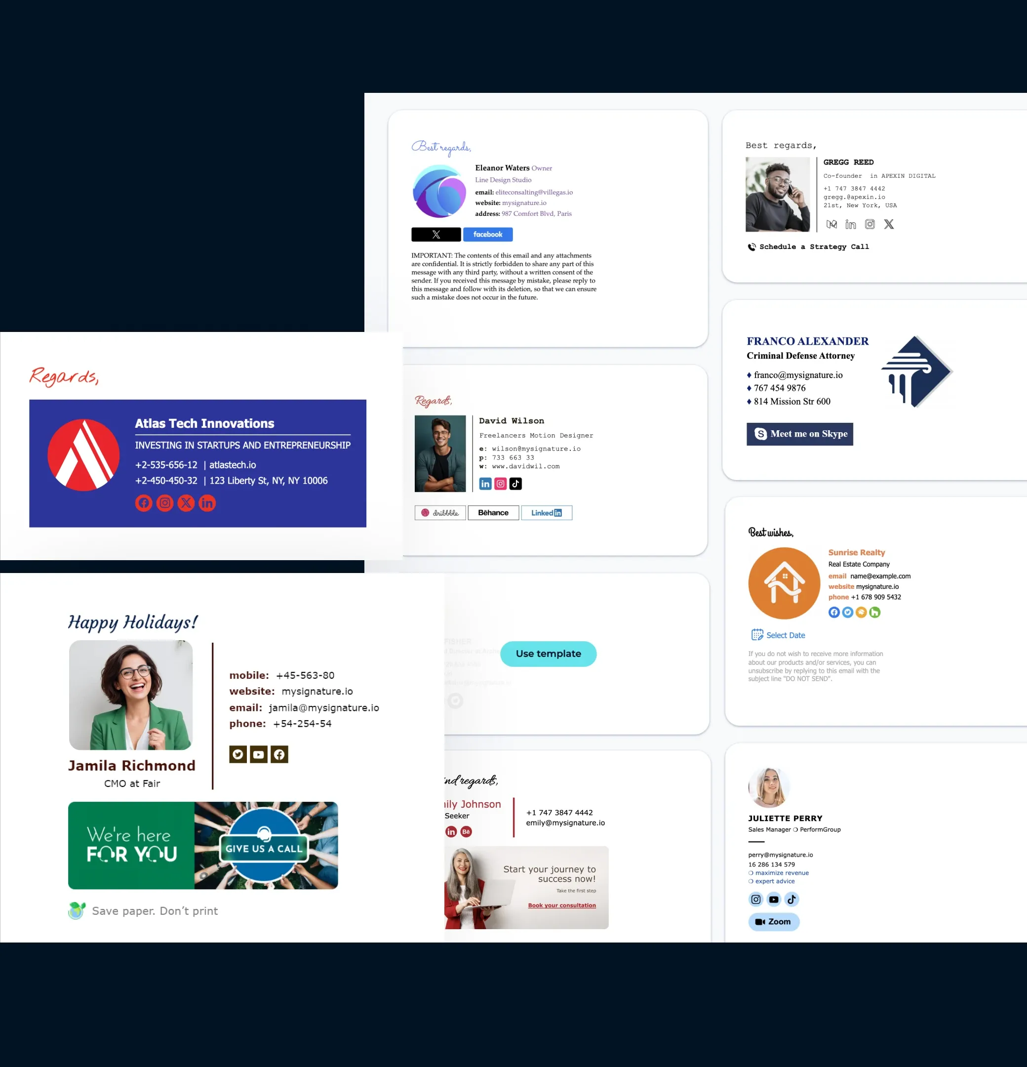 Use professional email signature templates