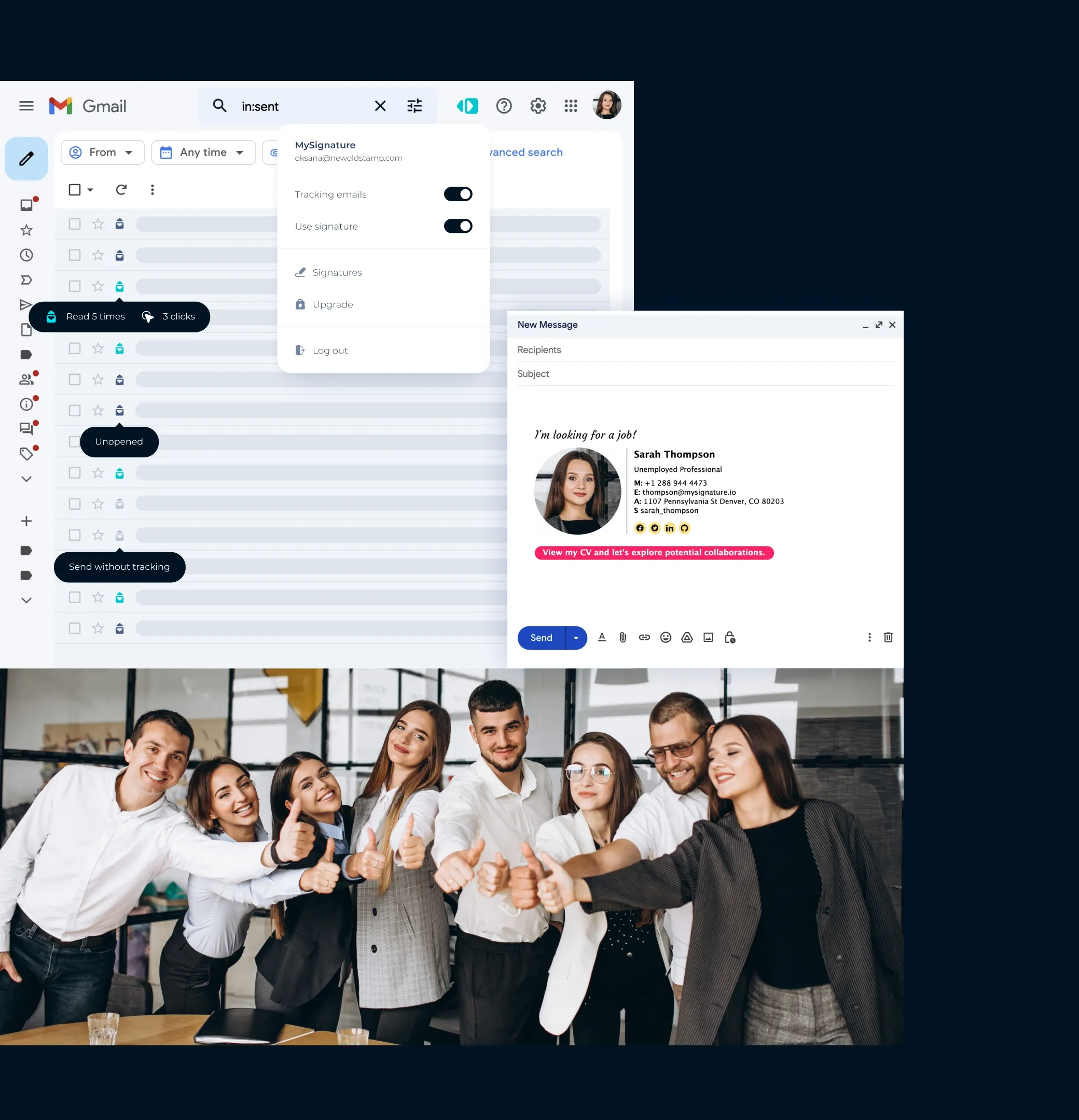 Unlimited email tracker