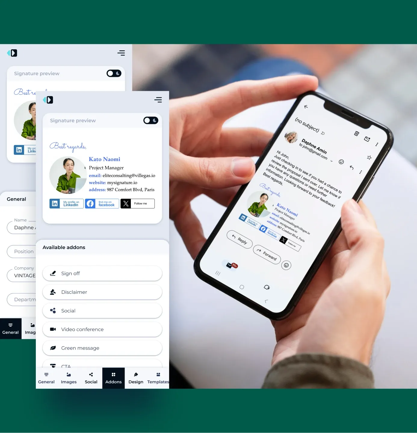 どんなデバイスからもメール署名を作成