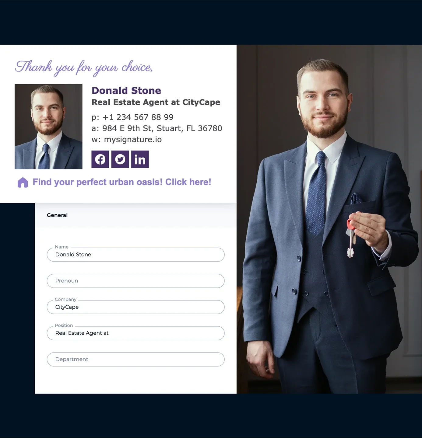 Don't overcrowd your email signature