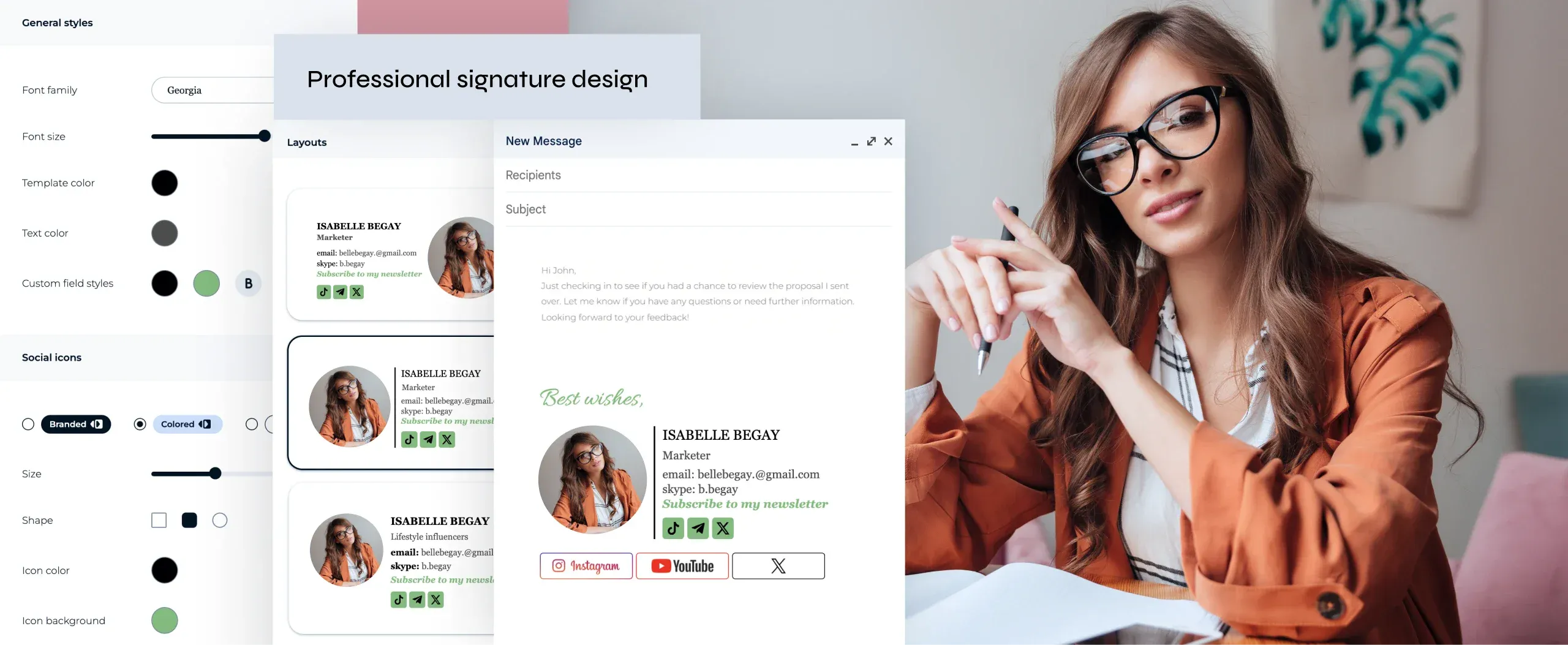 Generator gratuit de semnături email — modele gata de folosit