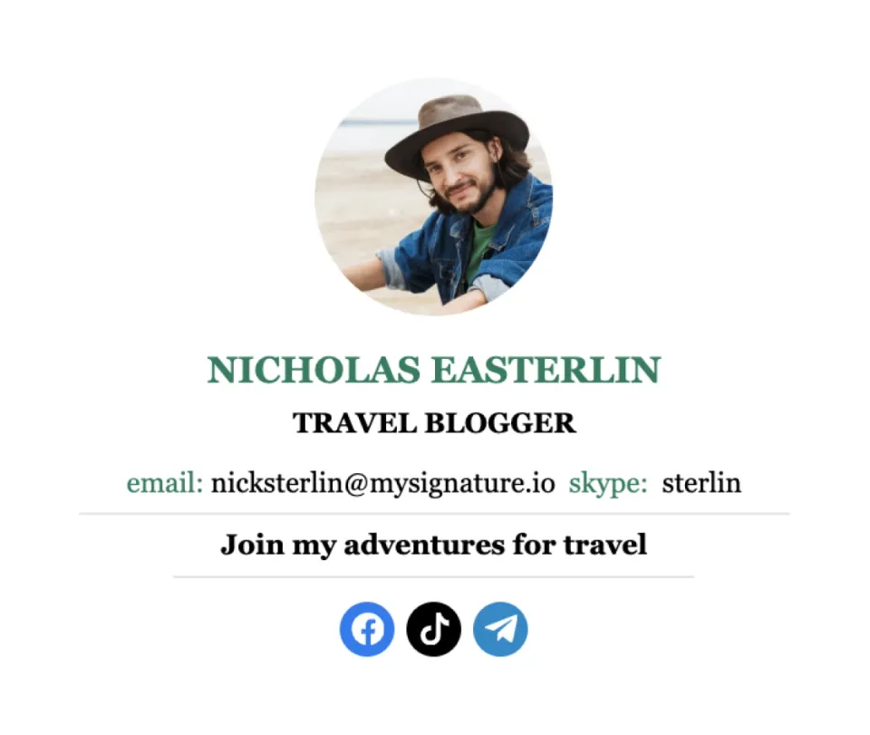 Email signature for bloggers