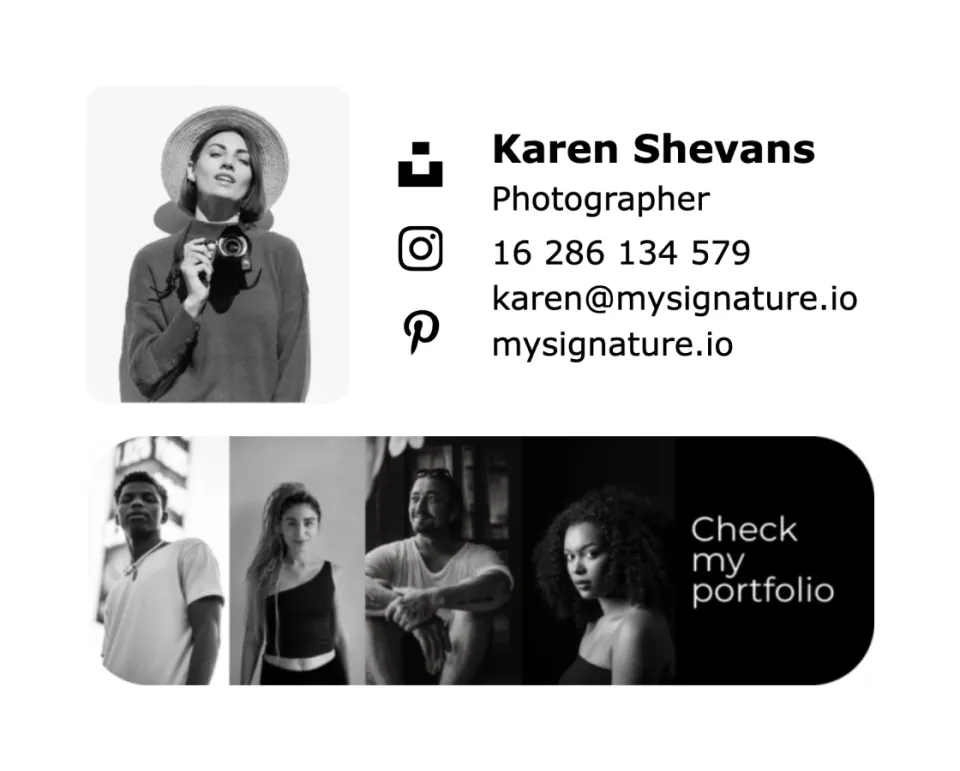 Email signature for photographer