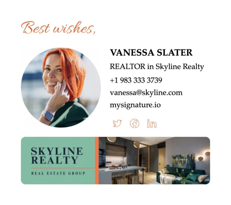 Email signature for real estate agents