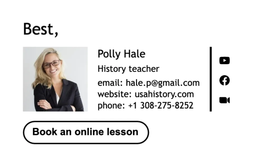 Email signature for teachers