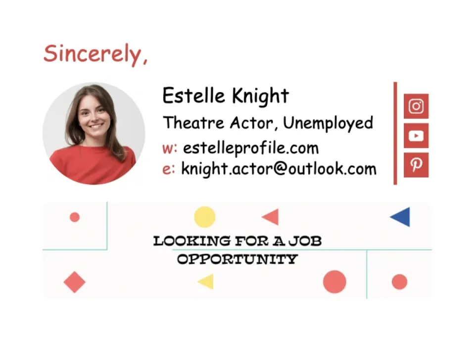 Email signature for the unemployed job seeker