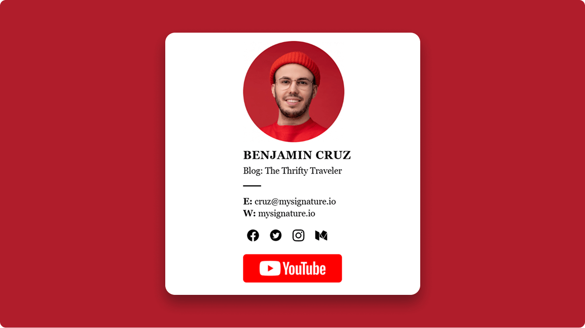 Red Email Signature for Blogger