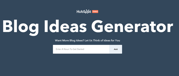 Hubspot blog ideas generator