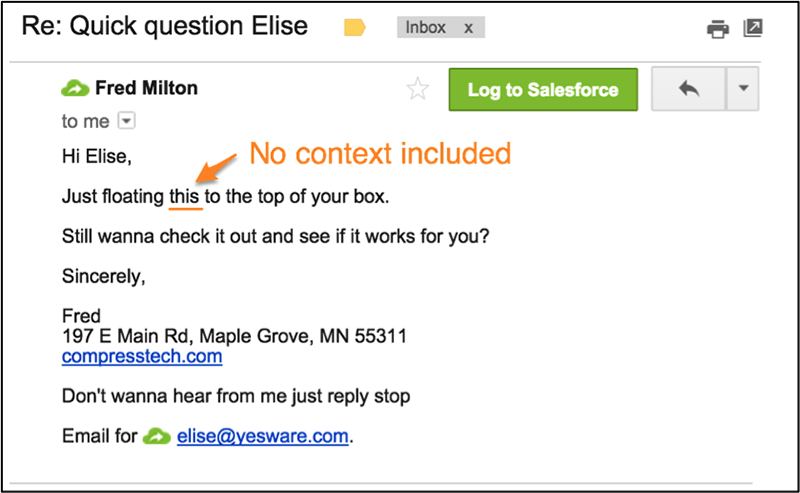 Context is important in email
