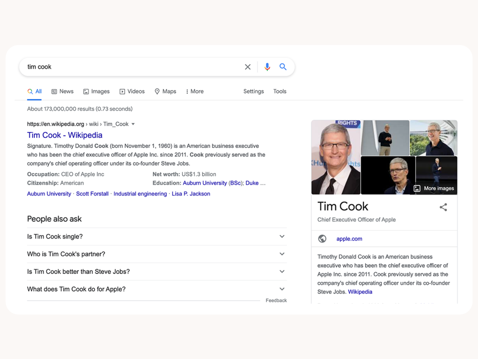 Tim Cook on Google
