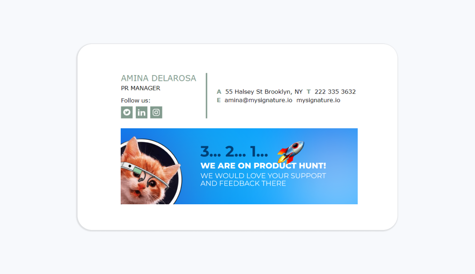 product hunt plan include email signature banner