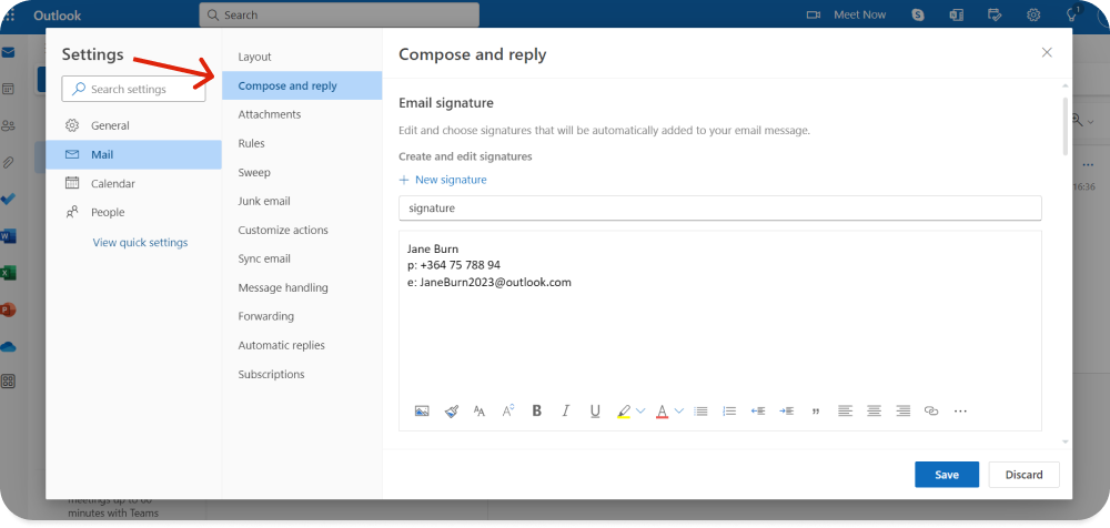 email signature outlook add