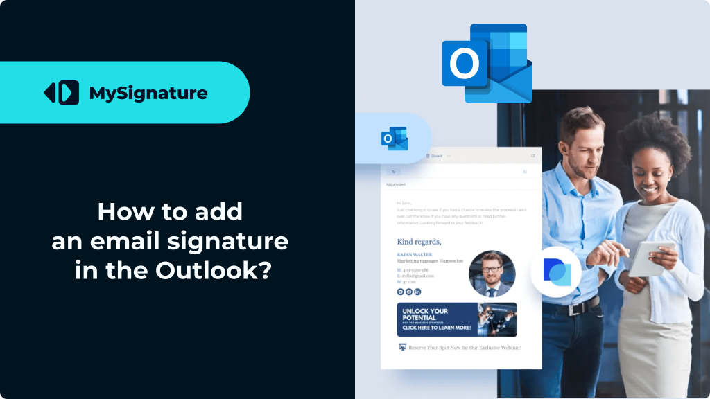 How to add a signature in the Outlook