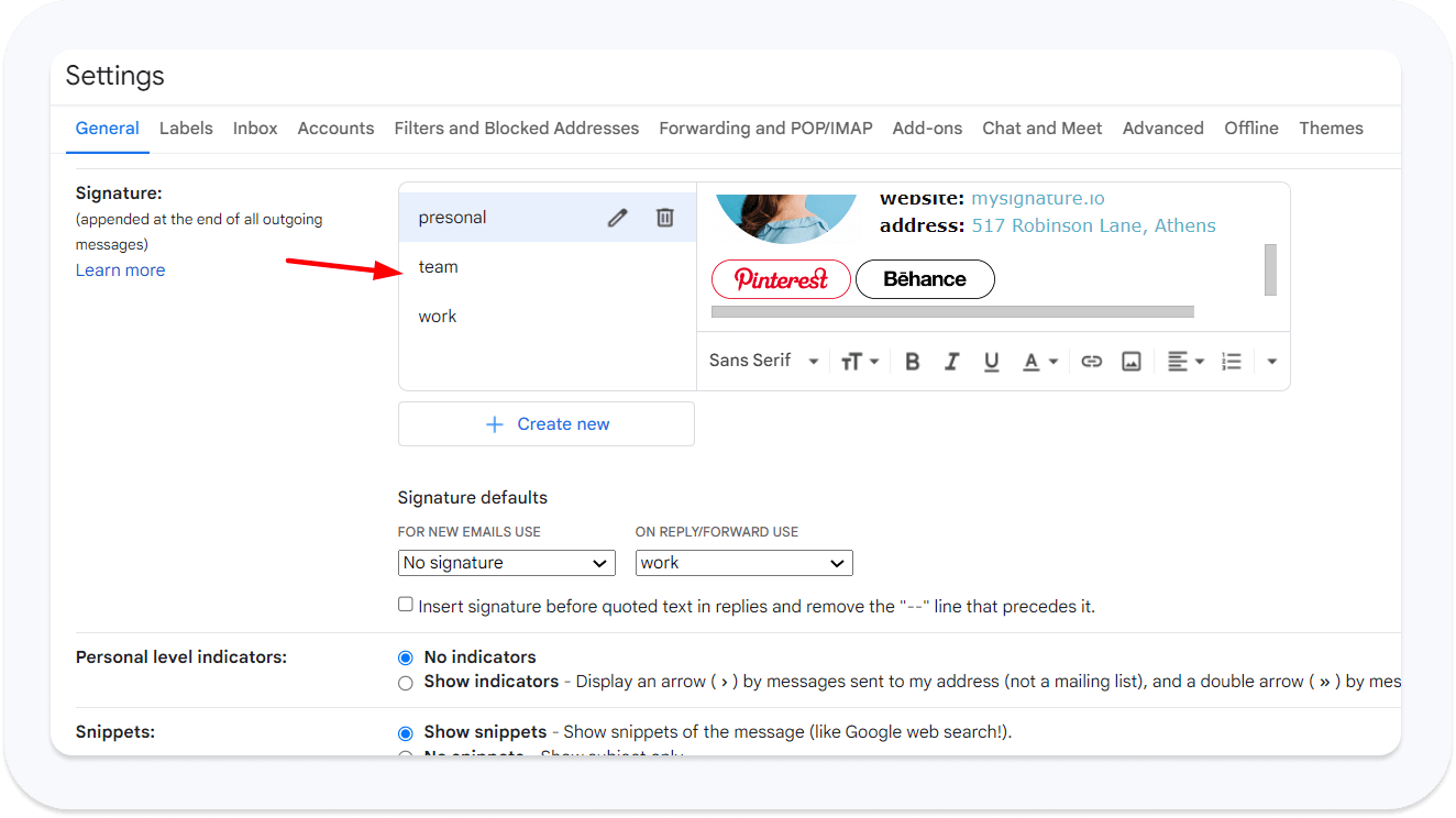 Multiple Signatures in Gmail