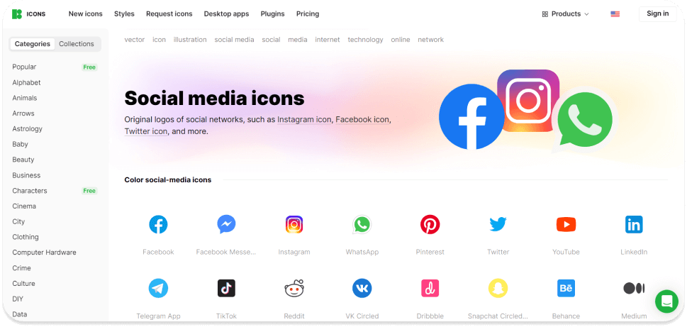 icons8 social media icons