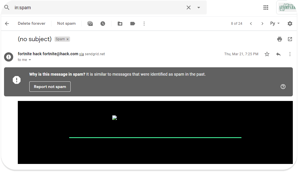 image in email spam