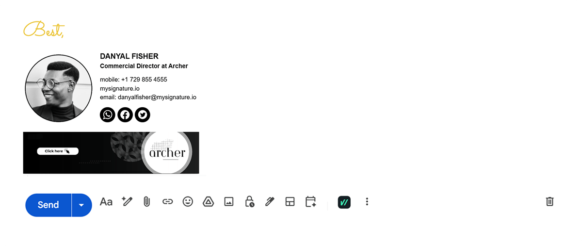 Email Signature Example For Commercial Director