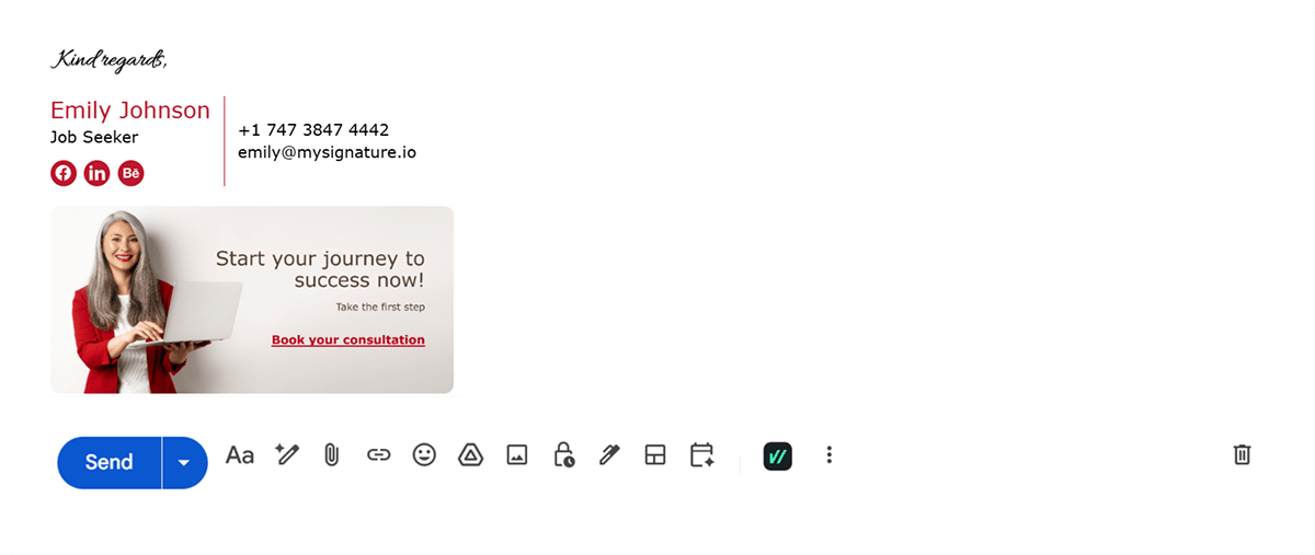 Email Signature Example For Job Seeker