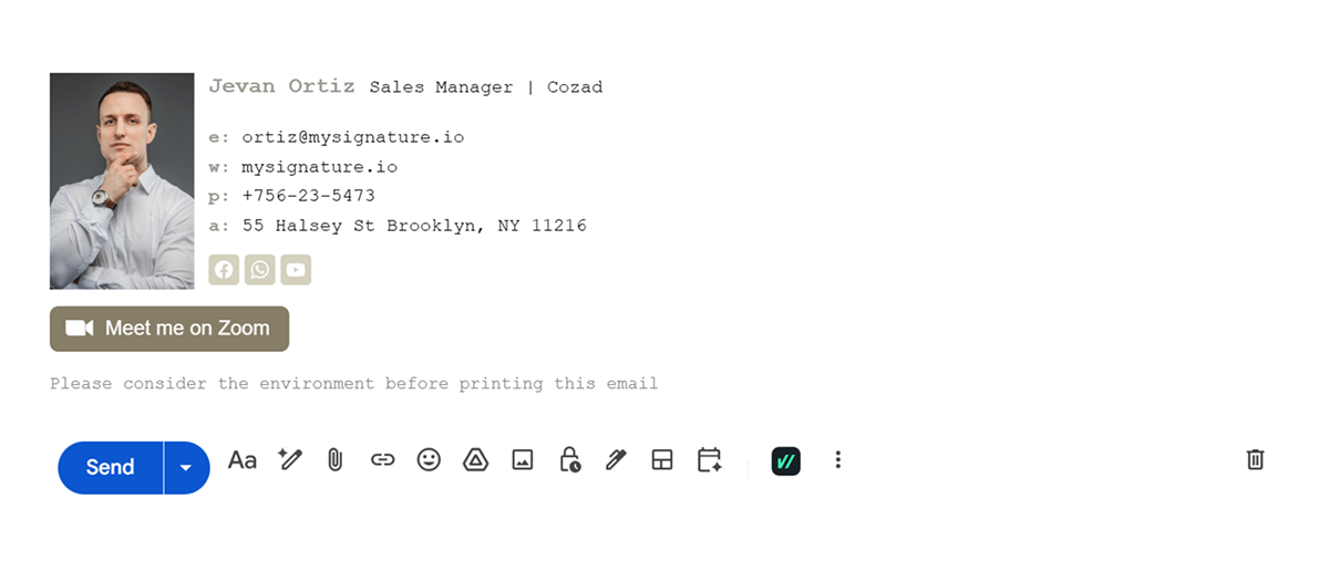 Email Signature Example For Sales Manager