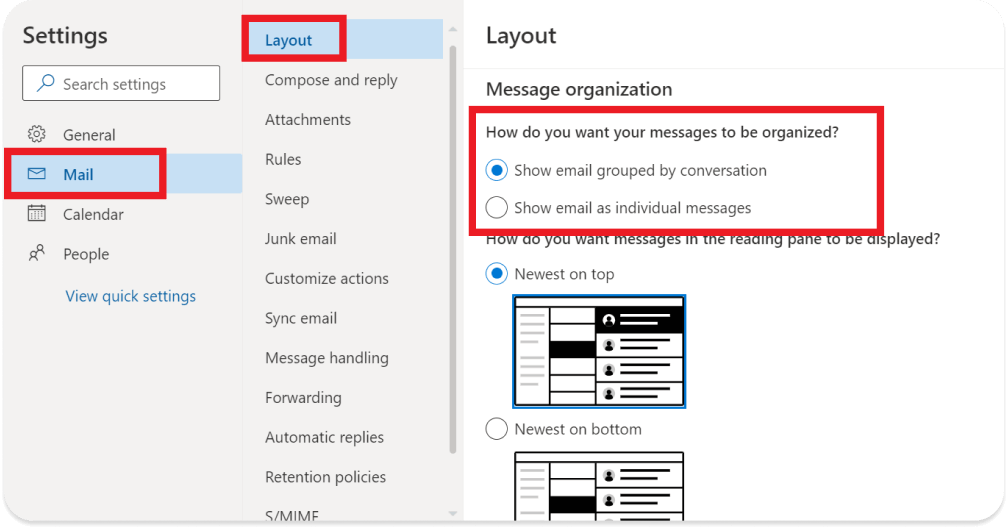 outlook's conversation view