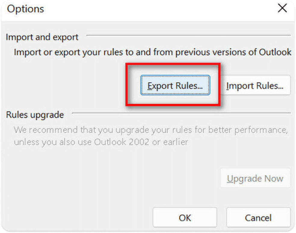server rules outlook